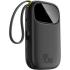 Baseus Powerbank 20000mAh 45W with Integrated USB-C Cable, Power Bank PD3.0 QC4.0 Fast Charging Battery Pack, 3 C and 1 A, Portable Charger for iPhone 17/Air/16/15/14 Pro Max, iPad, Galaxy, Black